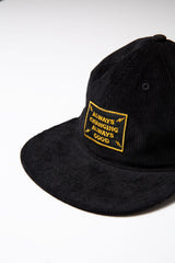 "ALWAYS CHANGING ALWAYS GOOD" CORDUROY CAP - BLACK