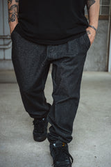 "LAYBACK PANTS" ONE WASH BLACK