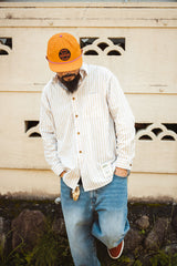 "WASHER STRIPE" RELAX-FIT L/S SHIRT