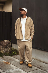 "MUG WASHER PINSTRIPE" RELAX-FIT L/S SHIRT