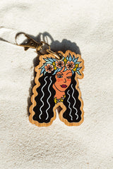 FRUIT GIRL BAMBOO KEYTAG
