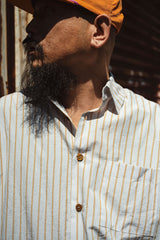 "WASHER STRIPE" RELAX-FIT L/S SHIRT