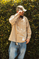 "MUG WASHER PINSTRIPE" RELAX-FIT L/S SHIRT