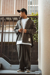 "MUG WASHER PINSTRIPE" RELAX-FIT L/S SHIRT