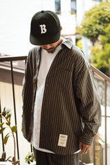 "MUG WASHER PINSTRIPE" RELAX-FIT L/S SHIRT