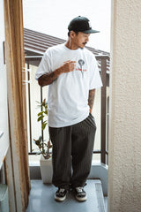 "MUG WASHER PINSTRIPE" RELAX PANTS