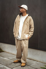 "MUG WASHER PINSTRIPE" RELAX PANTS
