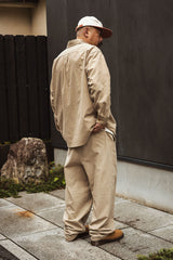 "MUG WASHER PINSTRIPE" RELAX PANTS