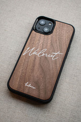 CUSTOM TEXT BAMBOO CASE - NATURAL